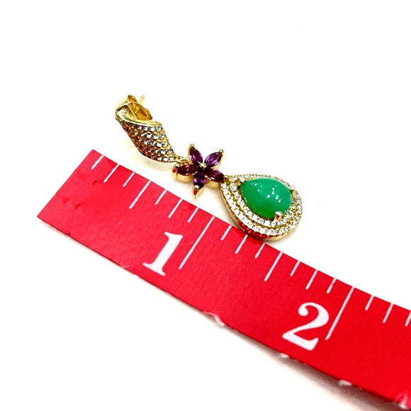 2ct Australian Jade Amethyst 14KGP Earrings - Picture 4 of 4